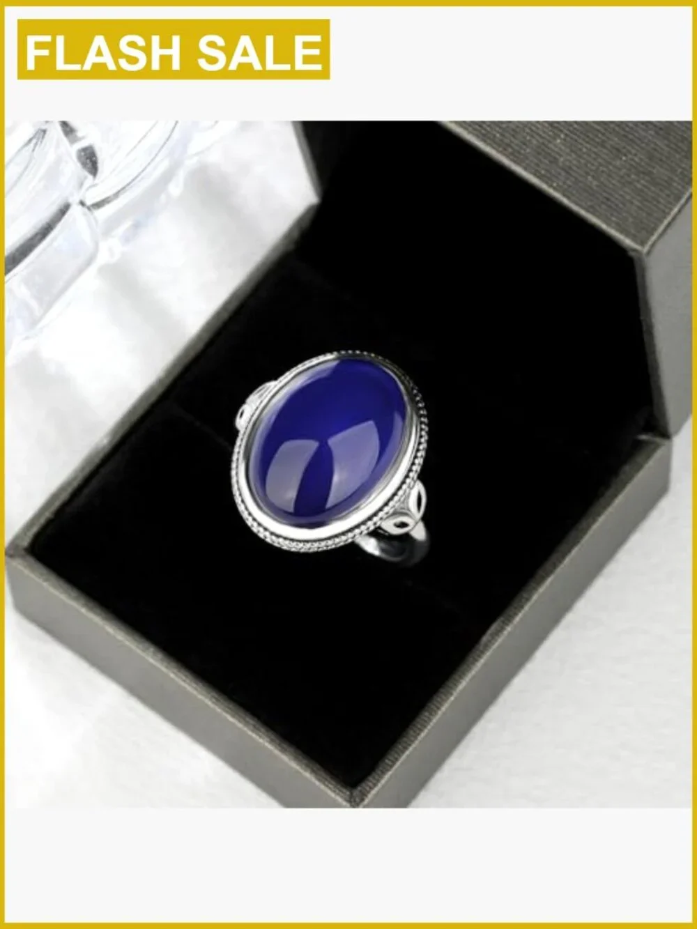 Oval Mood Ring - Sterling Silver Statement Ring for Women